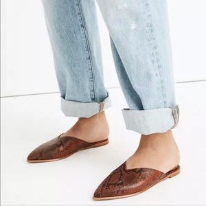 Madewell The Emilia Mule in Snake Embossed Leather